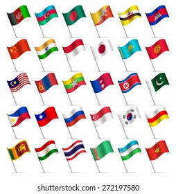 Waving Flags of the world, part 3/6 Asia 