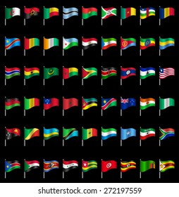 Waving Flags of the world, part 6/6 Africa Dynamic