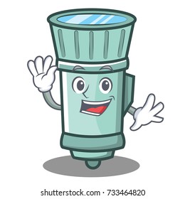 Waving flashlight cartoon character style
