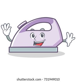Waving flat iron character vector art