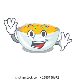 Waving fried noodles isolated with the character