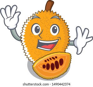 Waving gac fruit with the character shape