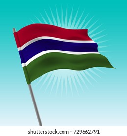 Waving Gambia Flag Vector Drawing Illustration Stock Vector (Royalty ...
