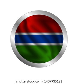 Waving Gambia flag, the flag of Gambia, vector illustration