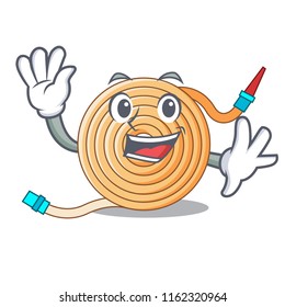 Waving garden water hose cartoon