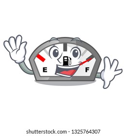 Waving gasoline indicator isolated with in cartoon