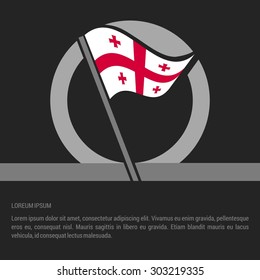 Waving Georgia Flag badge design - independence day Label - Vector illustration