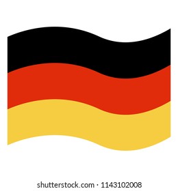 Waving German Flag - Black, red, and gold waving flag of Germany isolated on white background