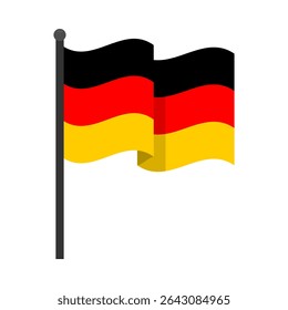 Waving German flag on flagpole