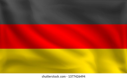 Waving Germans flag, the flag of Germans, vector illustration