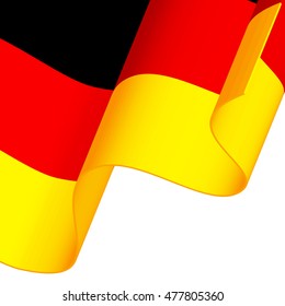 Waving Germany flag isolated on white background.
