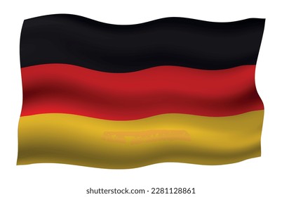 Bandera de Alemania ondeando.Bandera ondulada vectora de Alemania.