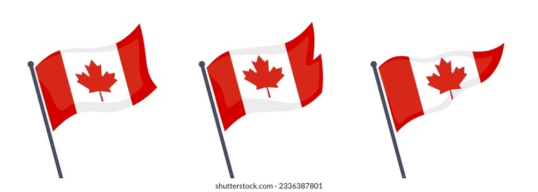 Waving Glorious Canada Flag Set