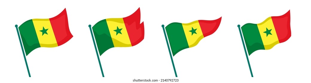 Bandera de Senegal ondeando