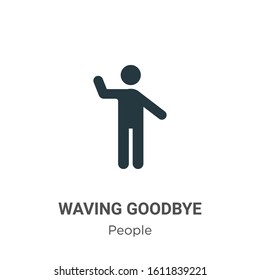 Waving Goodbye Glyph Icon Vector On Stock Vector (Royalty Free ...