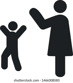 Waving goodbye icon. Person icon. Mother and son icon.
