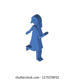Waving goodbye isometric left top view 3D icon