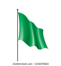 Waving the green flag on a white background