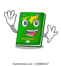 Waving green passport 