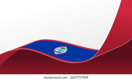 waving Guam flag background with copy space for text. guam national day