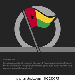 Waving Guinea-Bissau Flag badge design - independence day Label - Vector illustration