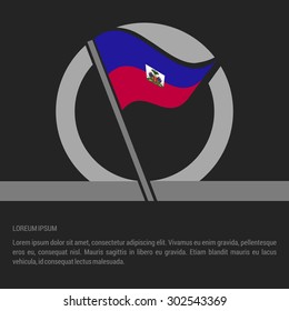 Waving Haiti Flag badge design - independence day Label - Vector illustration