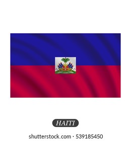 Waving Haiti flag on a white background. Vector illustration