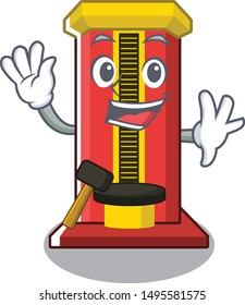 Waving hammer game machine in the cartoon