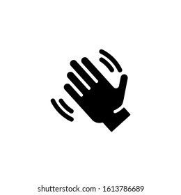 Waving Hand Bye Goodbye Silhouette Gesture Icon Vector