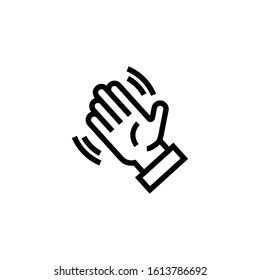 Waving Hand Bye Goodbye Silhouette Gesture Icon Vector