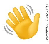 Waving Hand Gesture Emoji Icon Illustration Sign. Hello and Goodbye Vector Symbol Emoticon Design Vector Clip Art.