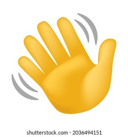 Señal de Ilustración de Icono Emoji de Gesto de mano ondulante. Icono de diseño de vectores de diseño de diseño de imagen de vídeo para el símbolo del vector de Hello y de Goodbye.
