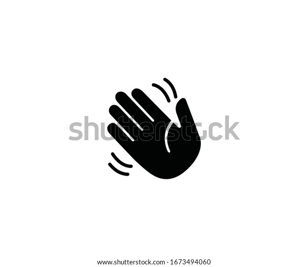 Waving hand gesture emoji vector isolated icon\
illustration. Waving hand\
emoticon
