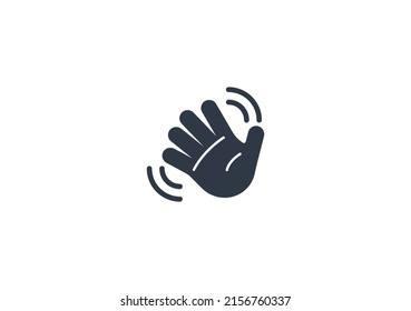 Waving Hand Gesture Emoticon. Vector Waving Hand Emoji