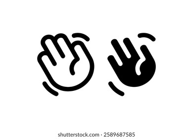 Waving hand gesture icon set Vector