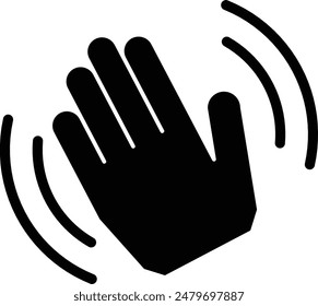 waving hand gesture icon sign, bye-bye icon, greeting icon sign