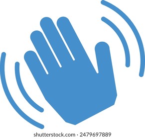 waving hand gesture icon sign, bye-bye icon, greeting icon sign