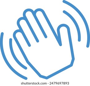 waving hand gesture icon sign, bye-bye icon, greeting icon sign