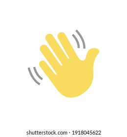 Icono de gesto de mano ondeando. Vector de gesto de mano ondulante aislado en fondo blanco.