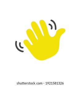 Waving hand gesture icon. Waving hand gesture vector isolated on white background. for a landing page, mobile application interface