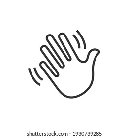 Waving hand gesture icon. Waving hand gesture vector isolated on white background.