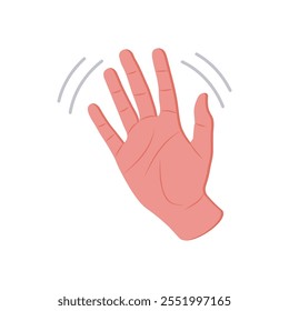 Waving Hand Hand Gesture Icon, Vector illustration