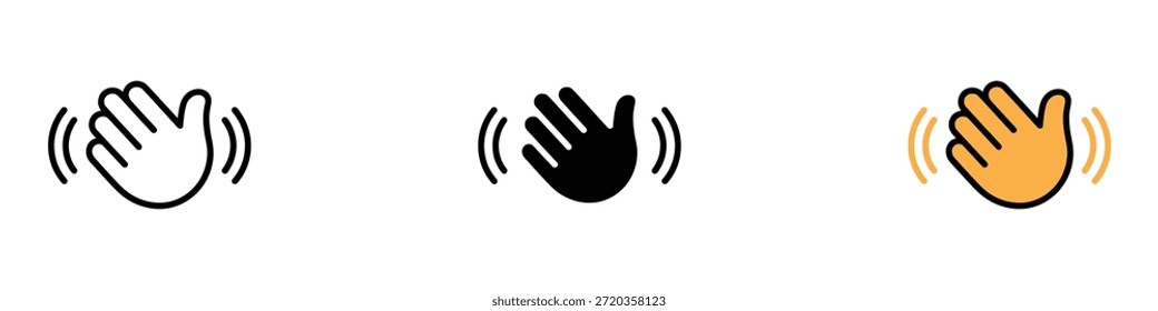 Saludando el Vector del icono del gesto de la mano. saludo, símbolo de la despedida. Ilustración vectorial.