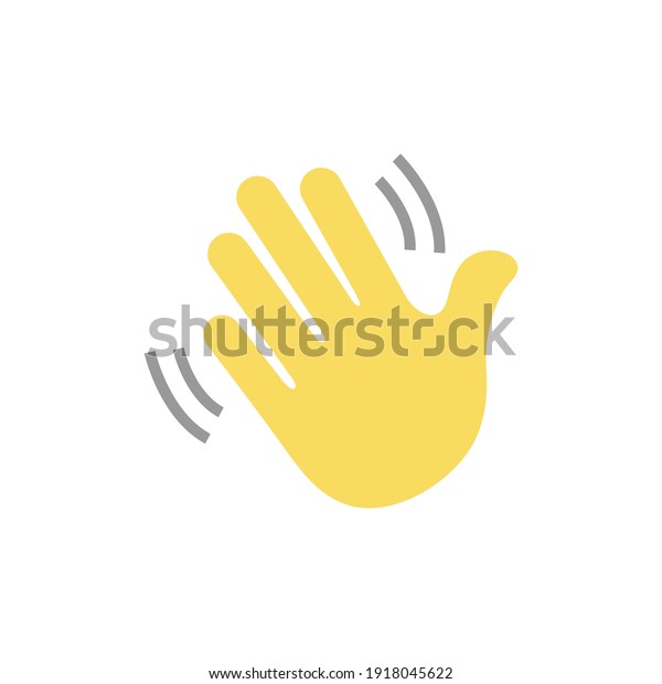 Waving hand gesture icon. Waving hand gesture\
vector isolated on white\
background.