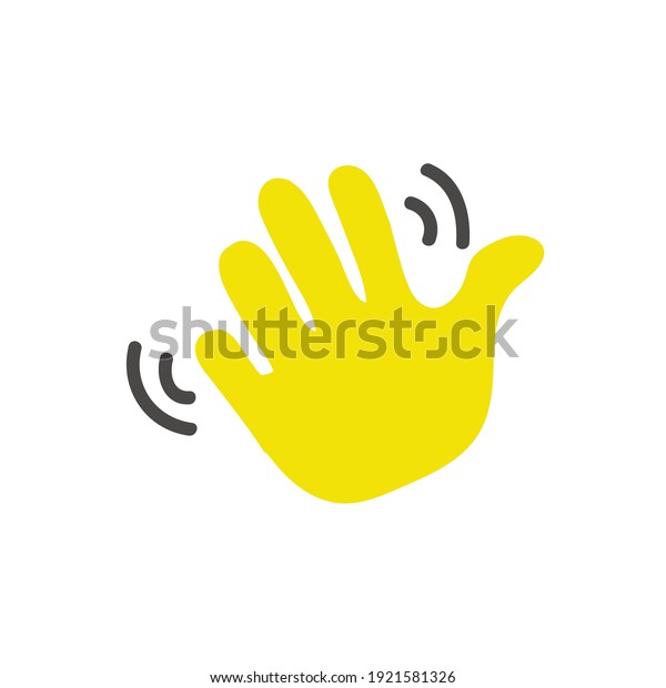 Waving hand gesture icon. Waving hand gesture\
vector isolated on white background. for a landing page, mobile\
application interface
