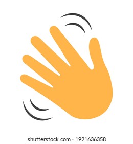 Vector de gestos de mano ondulante aislado en fondo blanco
