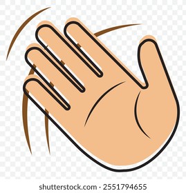 Waving hand icon. Hand waving icon line symbol. Waving hand vector flat icon. Isolated hello, hi, bye hand gesture emoji illustration. eps 10.