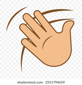 Waving hand icon. Hand waving icon line symbol. Waving hand vector flat icon. Isolated hello, hi, bye hand gesture emoji illustration. eps 10.