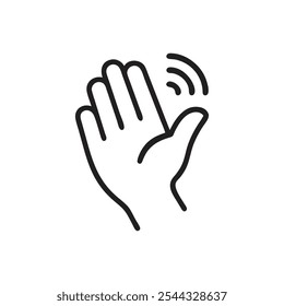 Waving hand Icon on white background