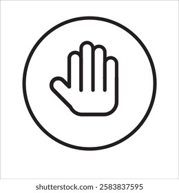 waving hand icon on a white background